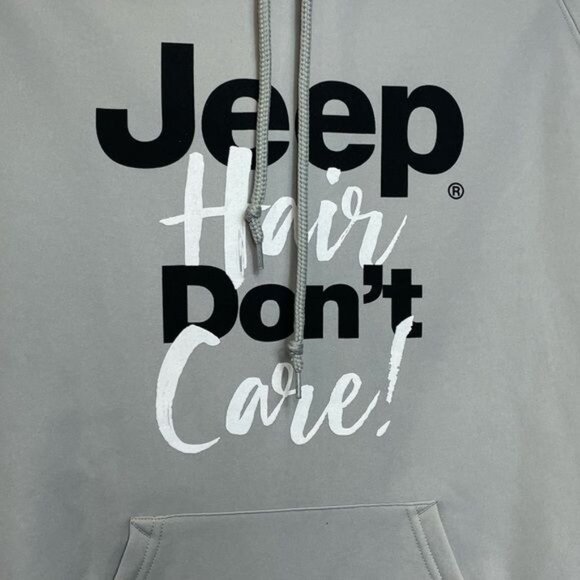 Badger Jeep Hair Don't Care Hoodie Gray Large 100% Polyester Comfortable Casual - Picture 3 of 6